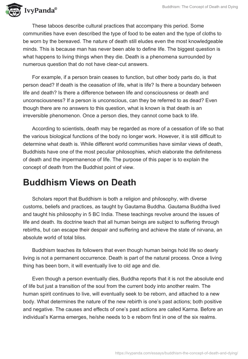 Buddhism: The Concept of Death and Dying. Page 2