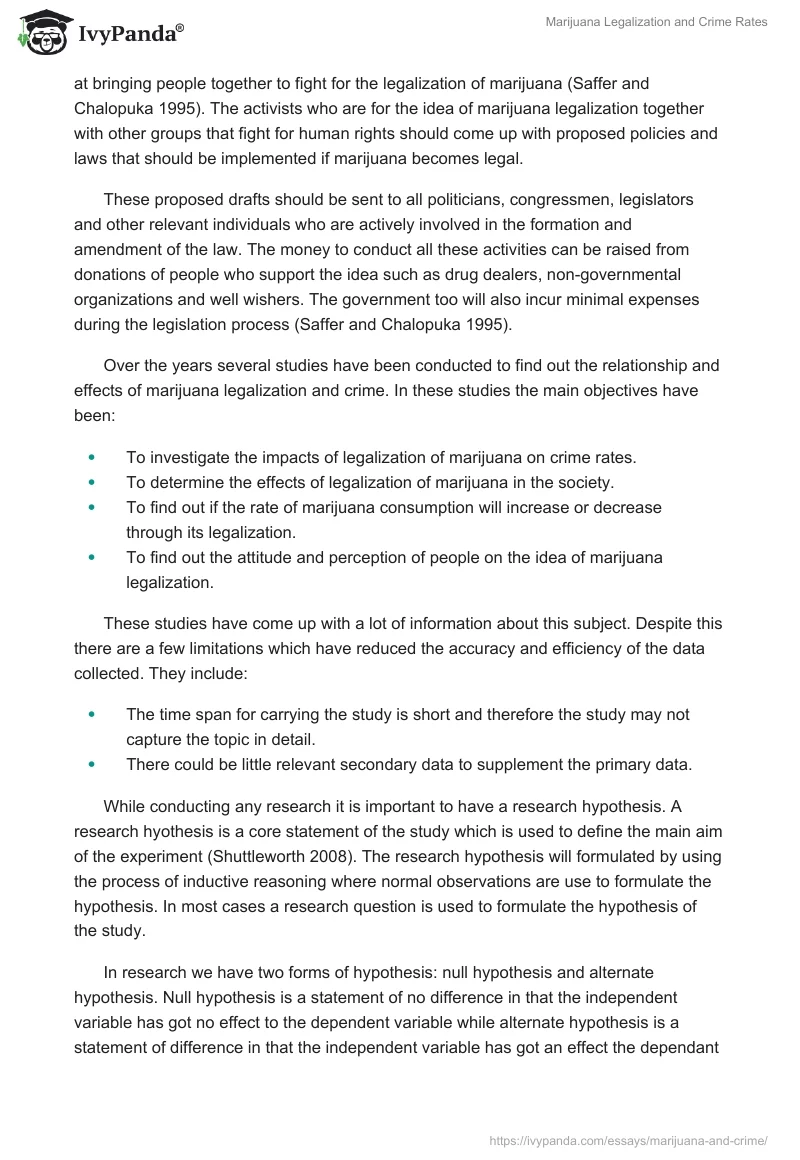 Marijuana Legalization and Crime Rates. Page 3