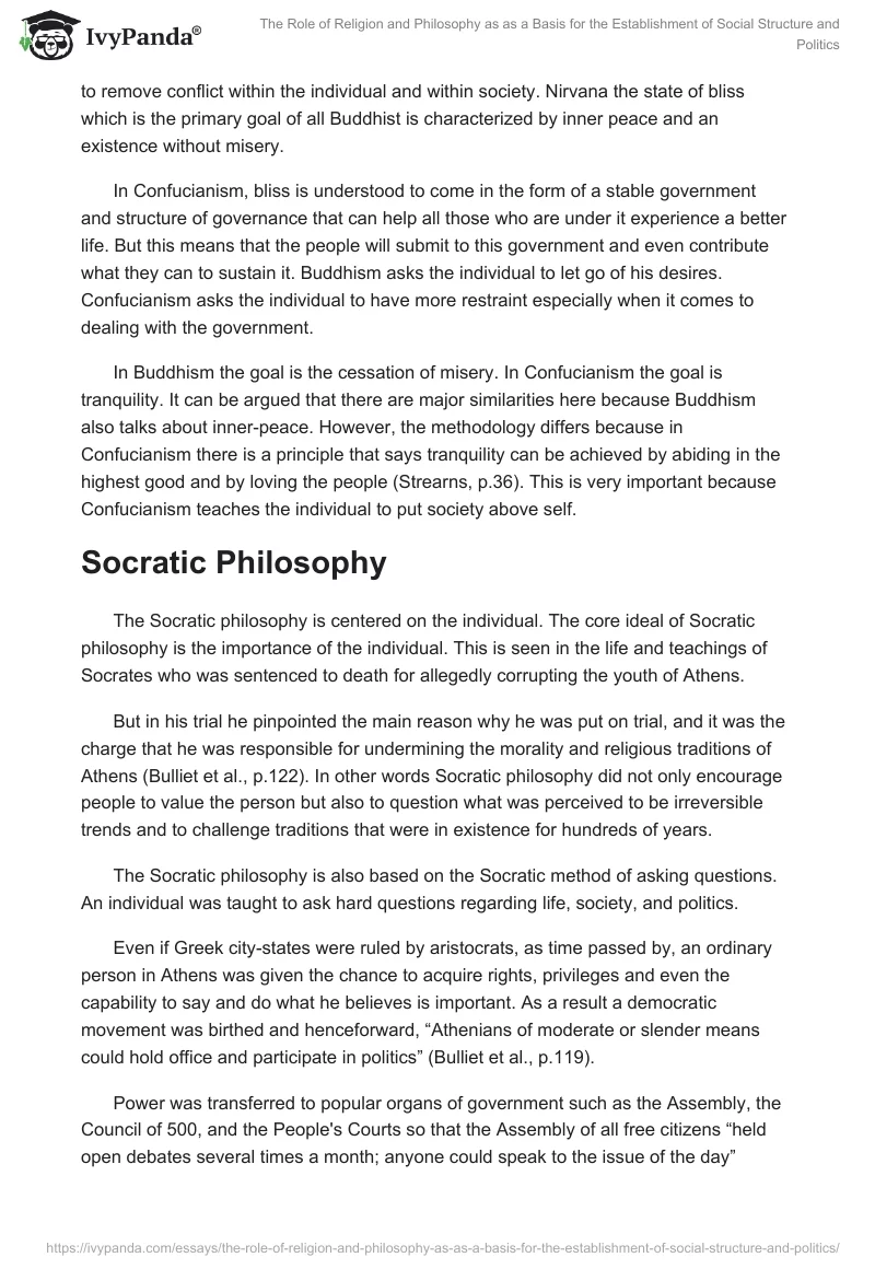 The Role of Religion and Philosophy as as a Basis for the Establishment of Social Structure and Politics. Page 3