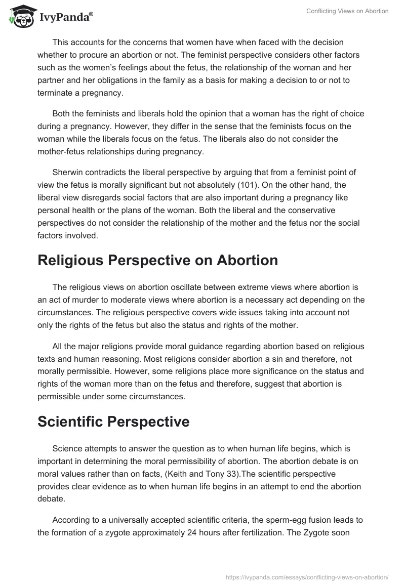 Conflicting Views on Abortion. Page 3