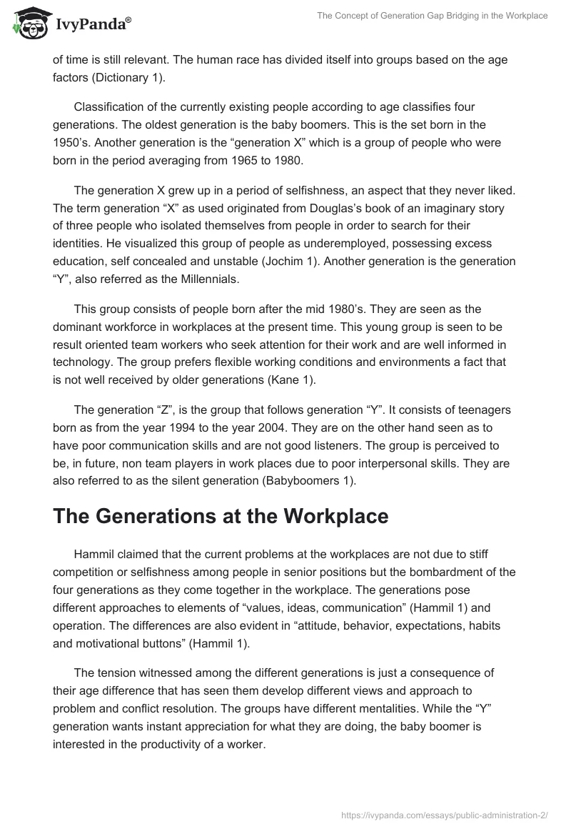 The Concept of Generation Gap Bridging in the Workplace. Page 2