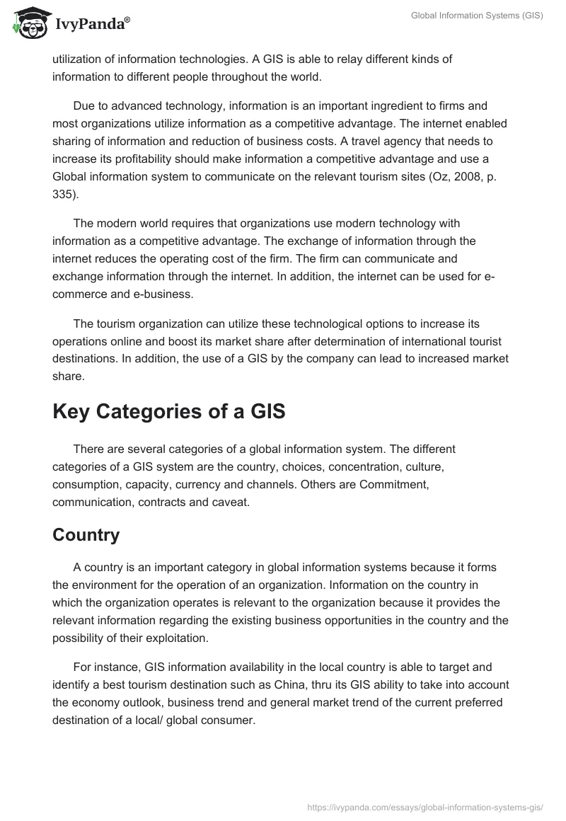 Global Information Systems (GIS). Page 2