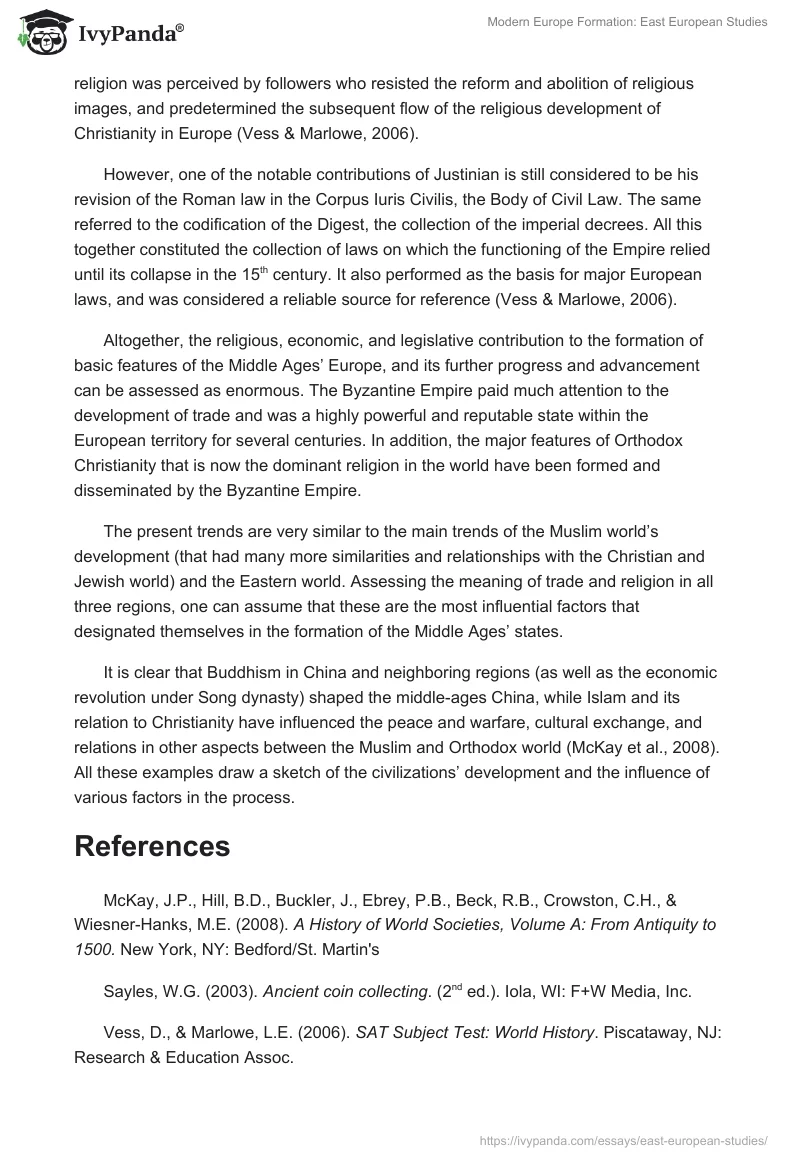Modern Europe Formation: East European Studies. Page 2
