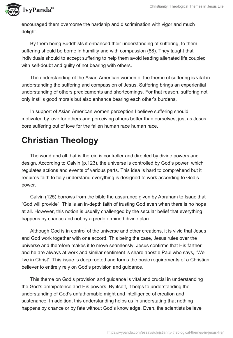 Christianity: Theological Themes in Jesus Life. Page 2