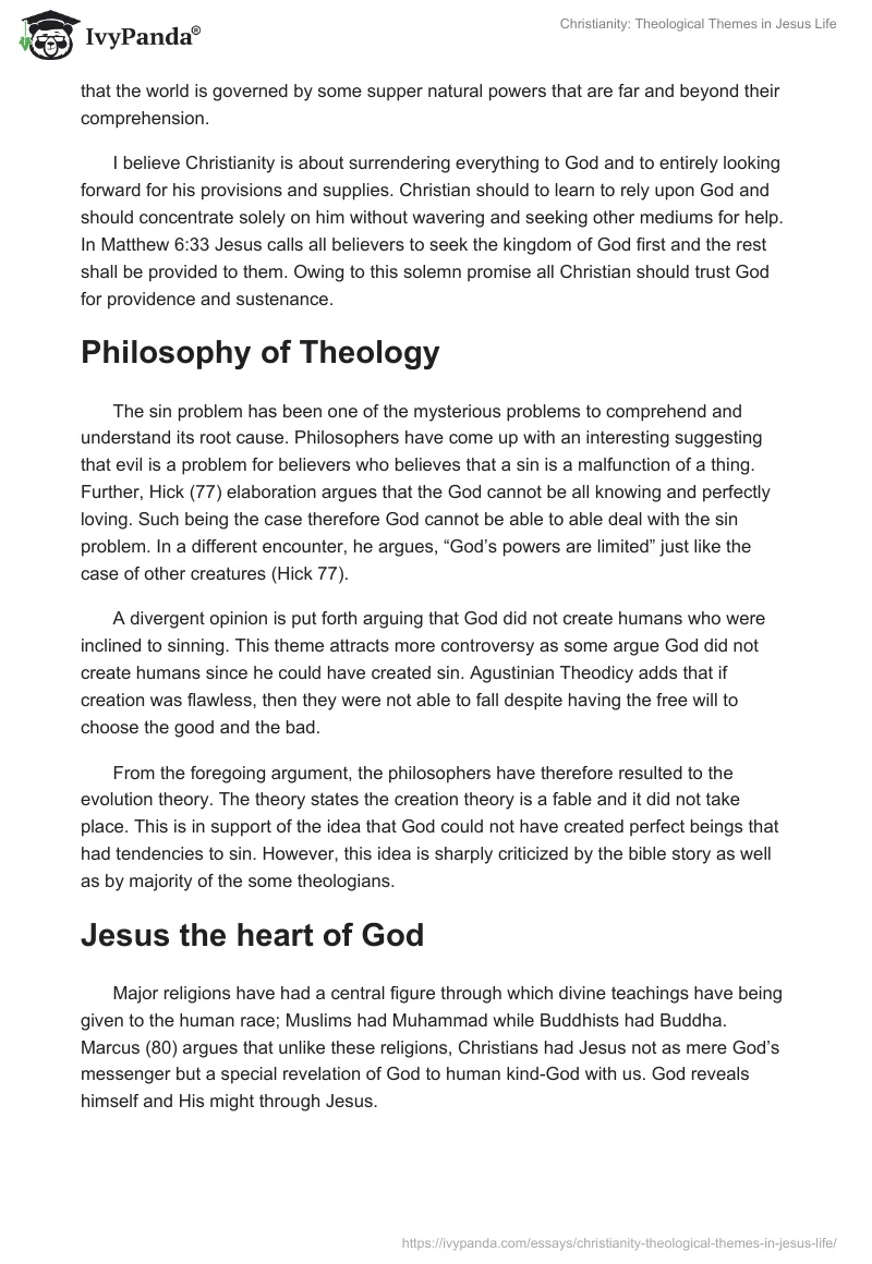 Christianity: Theological Themes in Jesus Life. Page 3