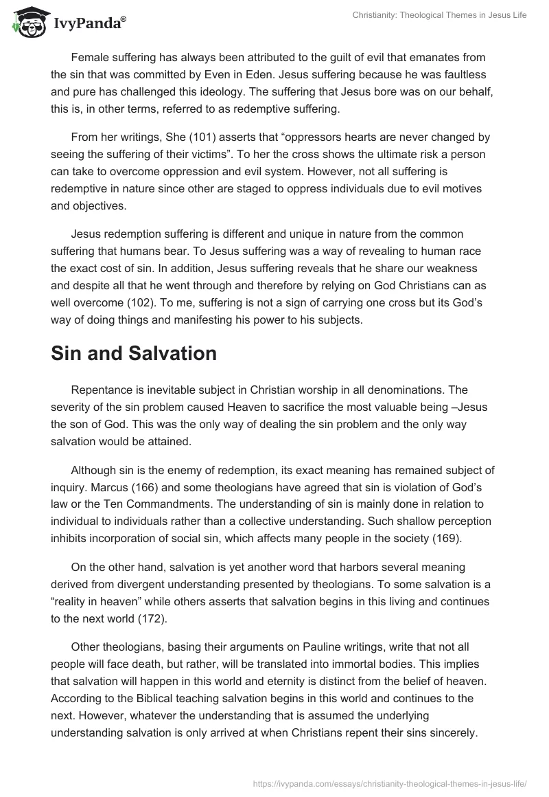 Christianity: Theological Themes in Jesus Life. Page 5