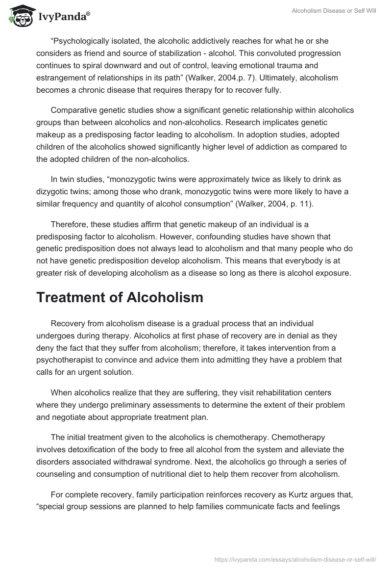 Alcoholism Disease or Self Will. Page 3