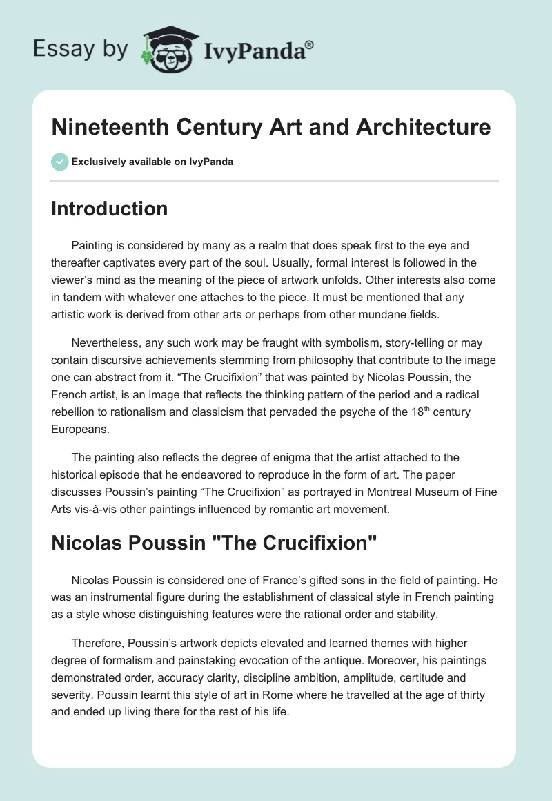 Nineteenth Century Art and Architecture. Page 1