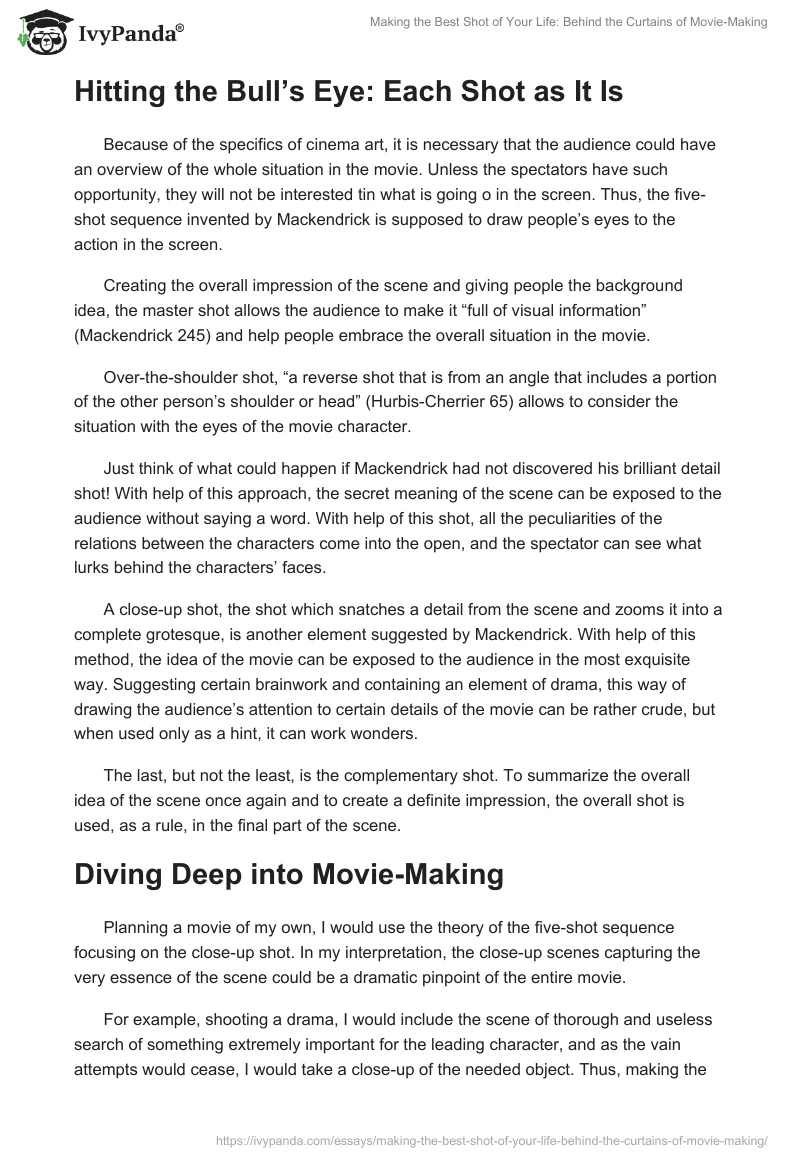 Making the Best Shot of Your Life: Behind the Curtains of Movie-Making. Page 2