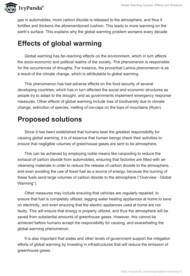 Global Warming Causes, Effects and Solutions. Page 2