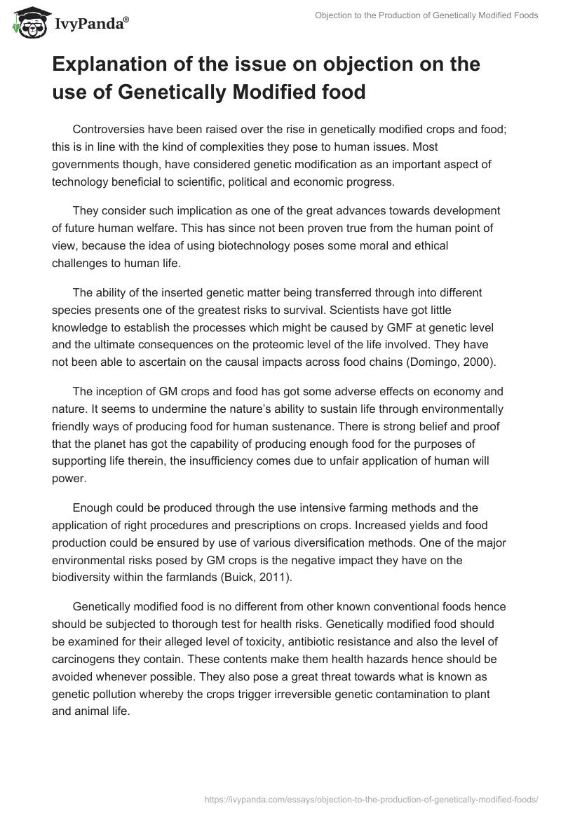 Objection to the Production of Genetically Modified Foods. Page 3