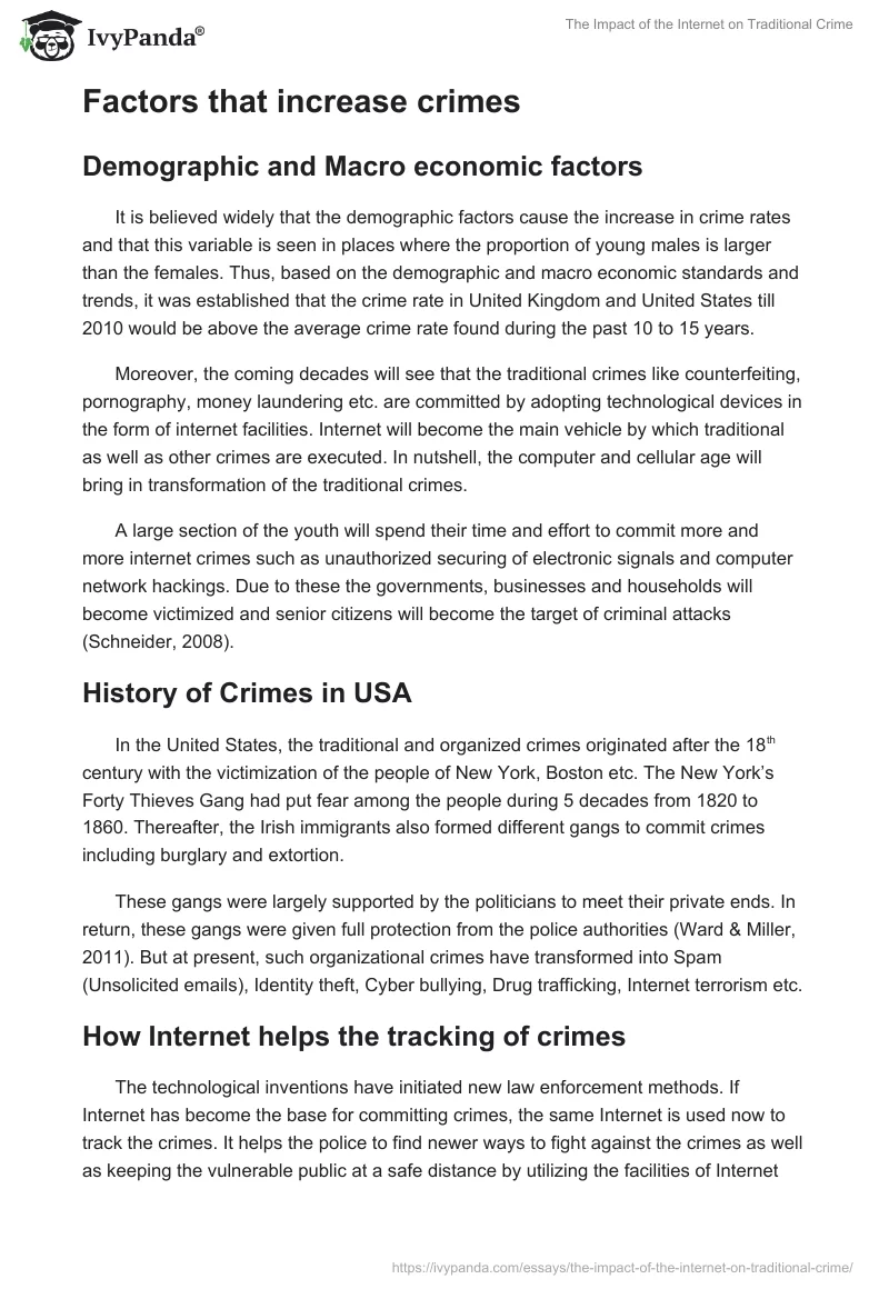 The Impact of the Internet on Traditional Crime. Page 3