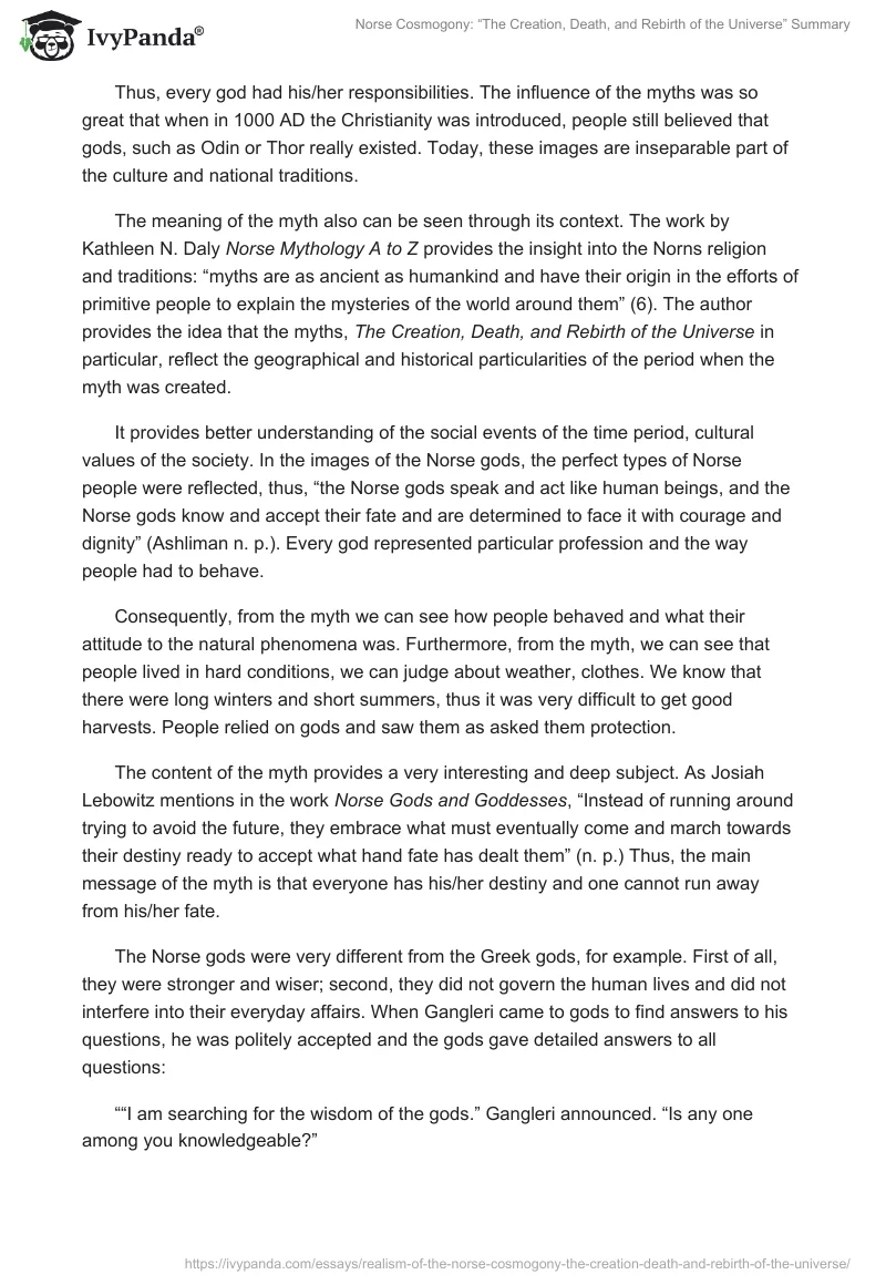 Norse Cosmogony: “The Creation, Death, and Rebirth of the Universe” Summary. Page 3