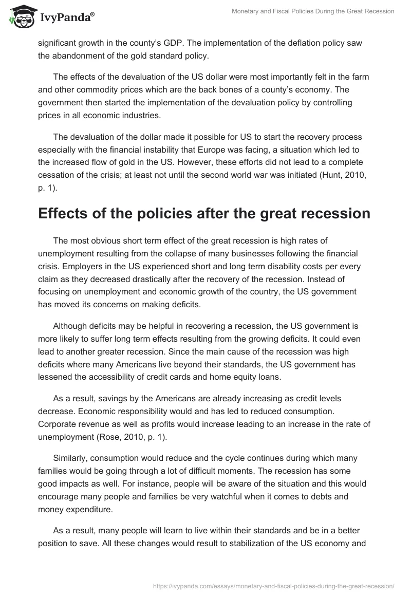 Monetary and Fiscal Policies During the Great Recession. Page 3