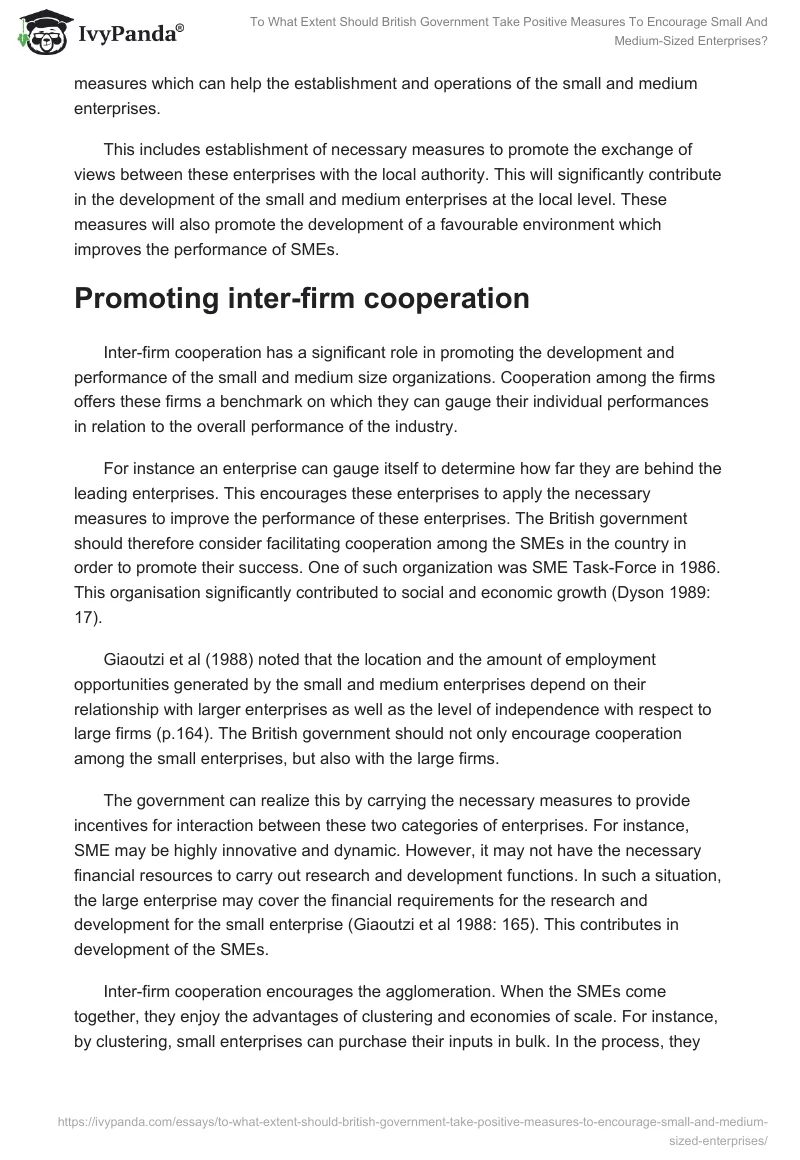 To What Extent Should British Government Take Positive Measures To Encourage Small And Medium-Sized Enterprises?. Page 5