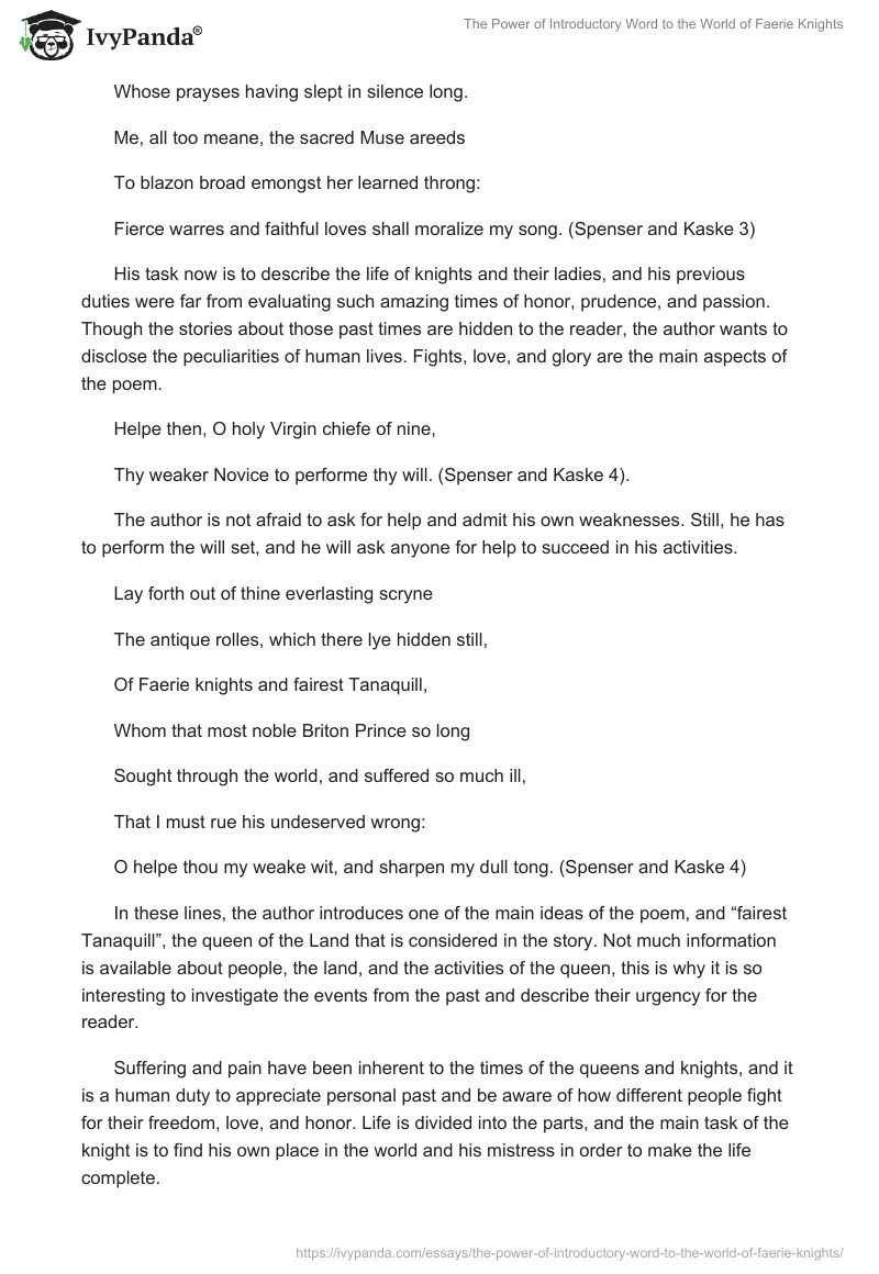 The Power of Introductory Word to the World of Faerie Knights. Page 2