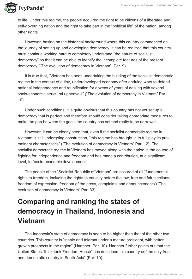 Democracy in Indonesia, Thailand and Vietnam. Page 4