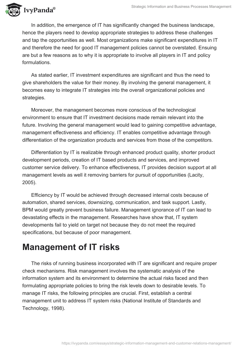 Strategic Information and Business Processes Management. Page 2