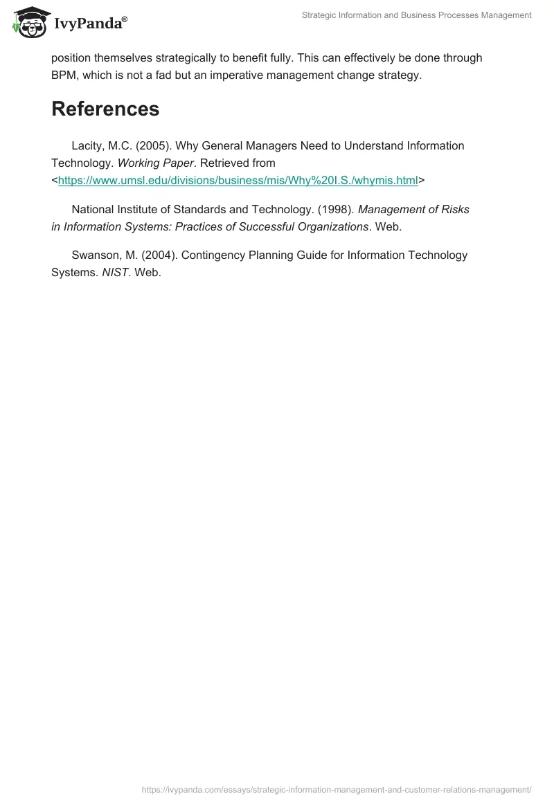 Strategic Information and Business Processes Management. Page 4