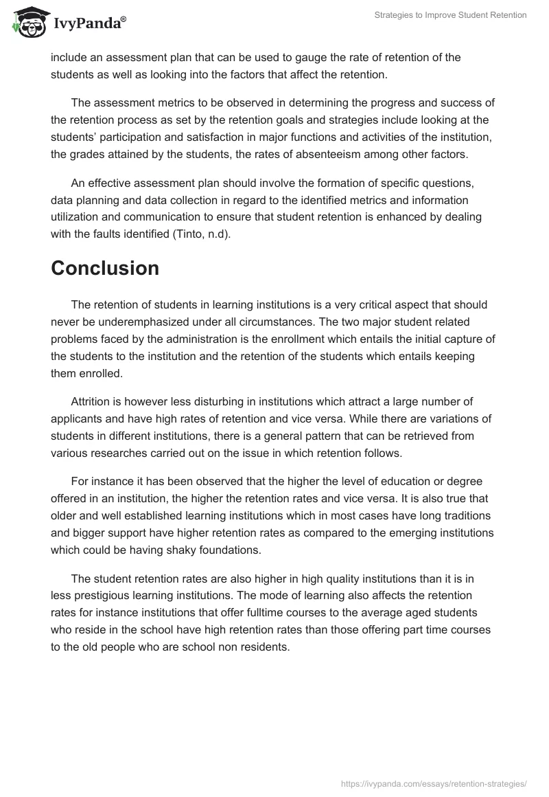 Strategies to Improve Student Retention. Page 4