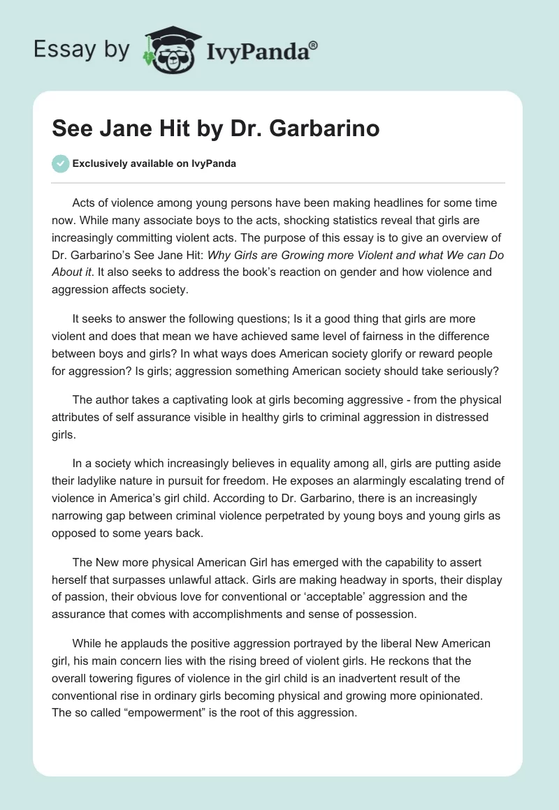 See Jane Hit by Dr. Garbarino. Page 1