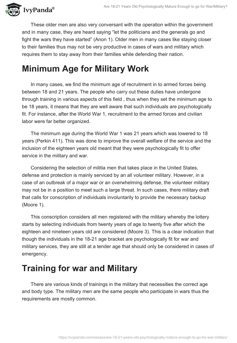Are 18-21 Years Old Psychologically Mature Enough to Go for War/Military?. Page 2