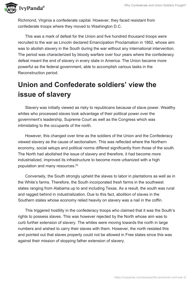 Why Confederate and Union Soldiers Fought?. Page 2