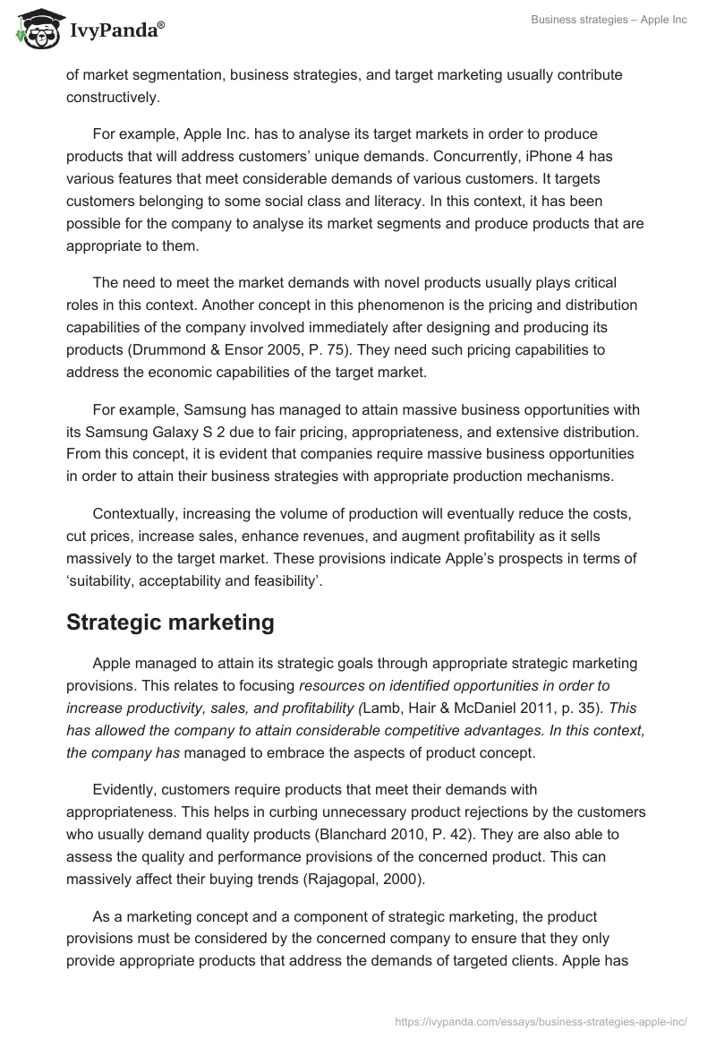 Business Strategies – Apple Inc.. Page 3