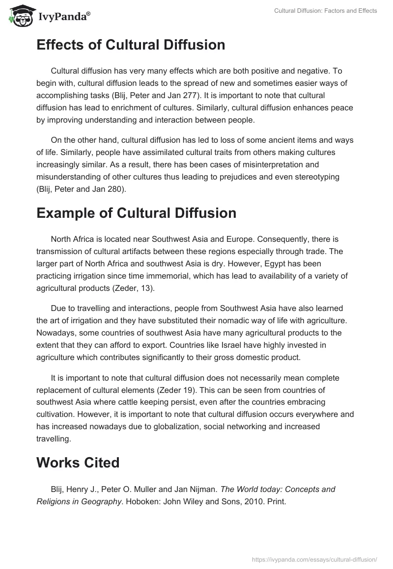Cultural Diffusion: Factors and Effects. Page 2