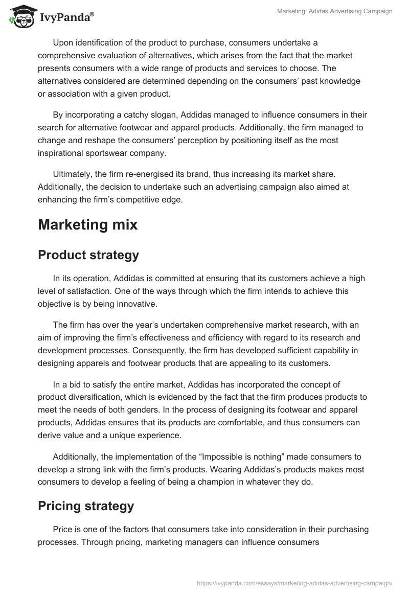 Marketing: Adidas Advertising Campaign. Page 4