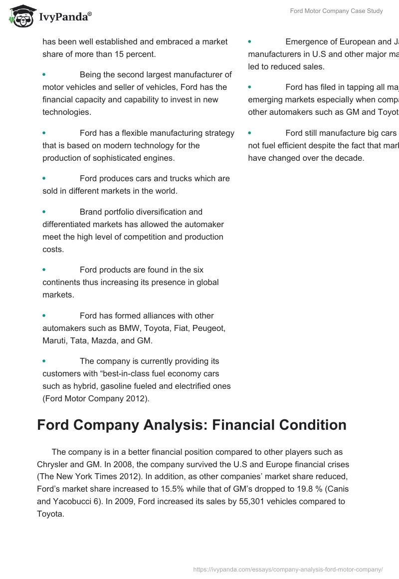 Ford Motor Company Case Study. Page 5