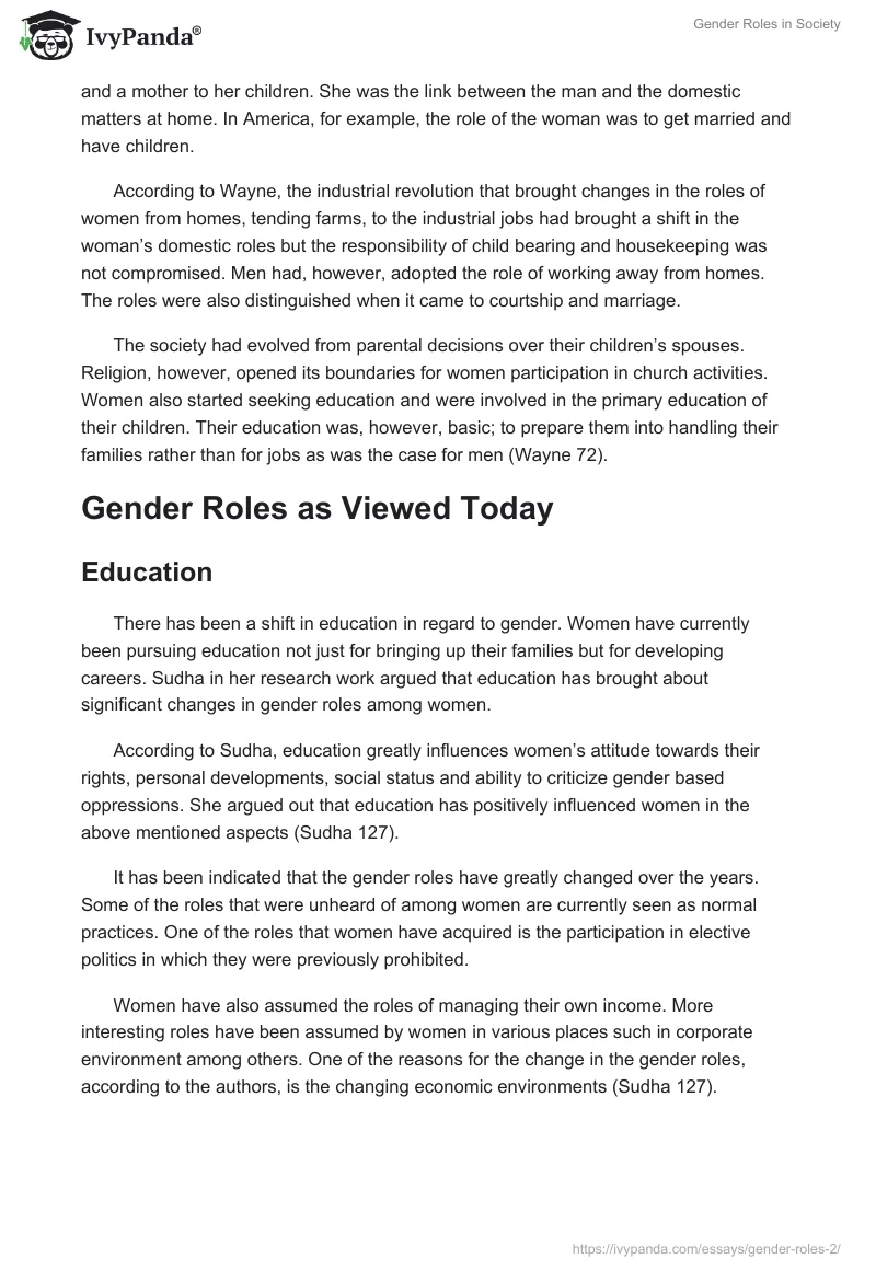 Gender Roles in Society. Page 2