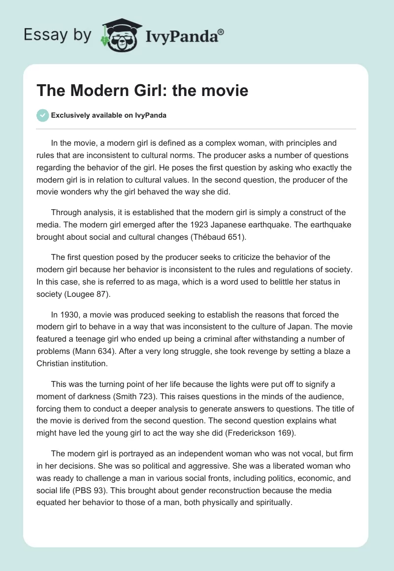 The Modern Girl: The Movie. Page 1
