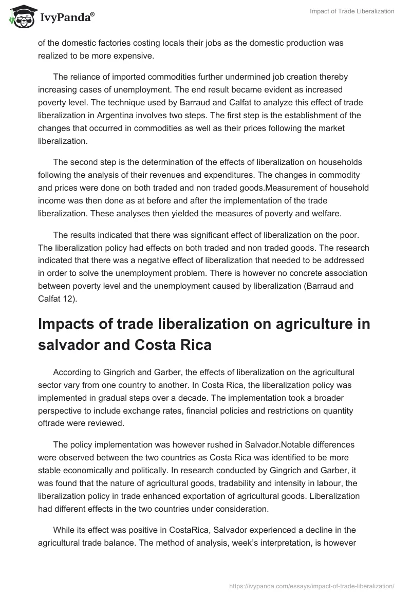 Impact of Trade Liberalization. Page 2