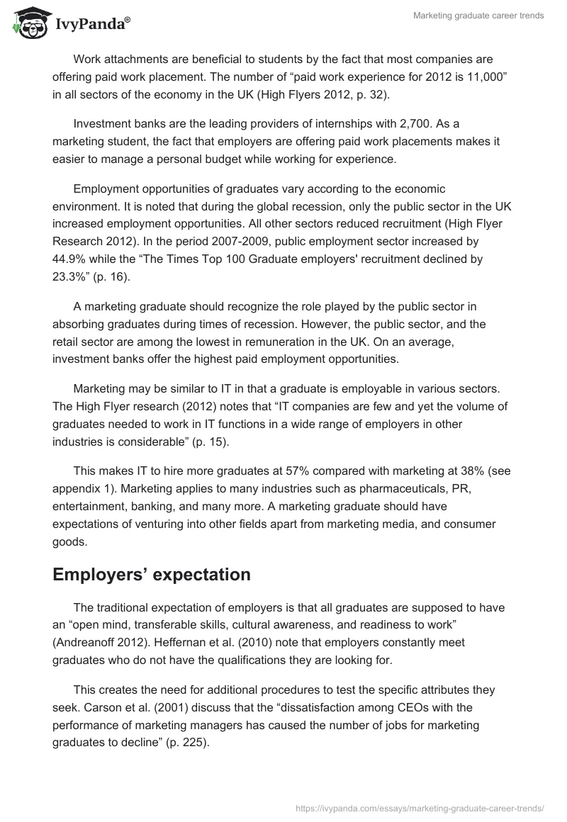 Marketing Graduate Career Trends. Page 3