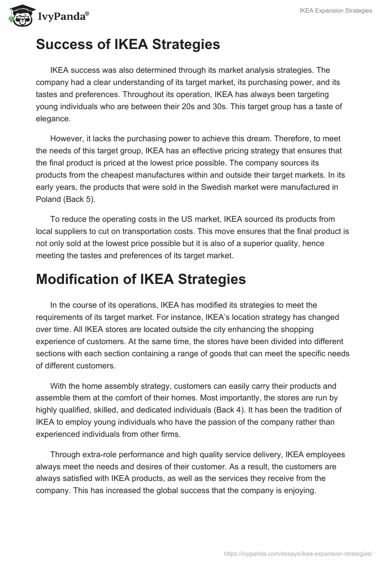 IKEA Expansion Strategies. Page 2