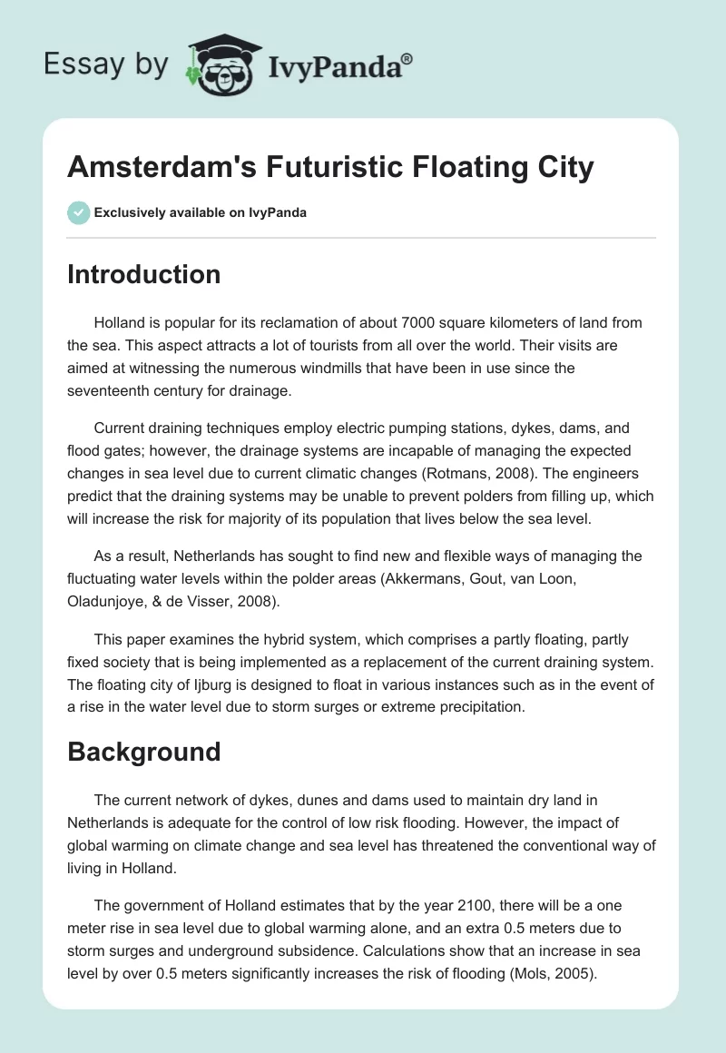 Amsterdam's Futuristic Floating City. Page 1