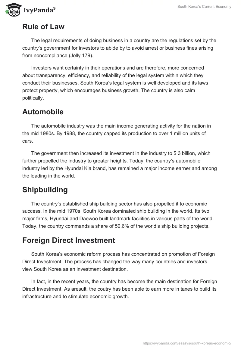 South Korea's Current Economy. Page 3