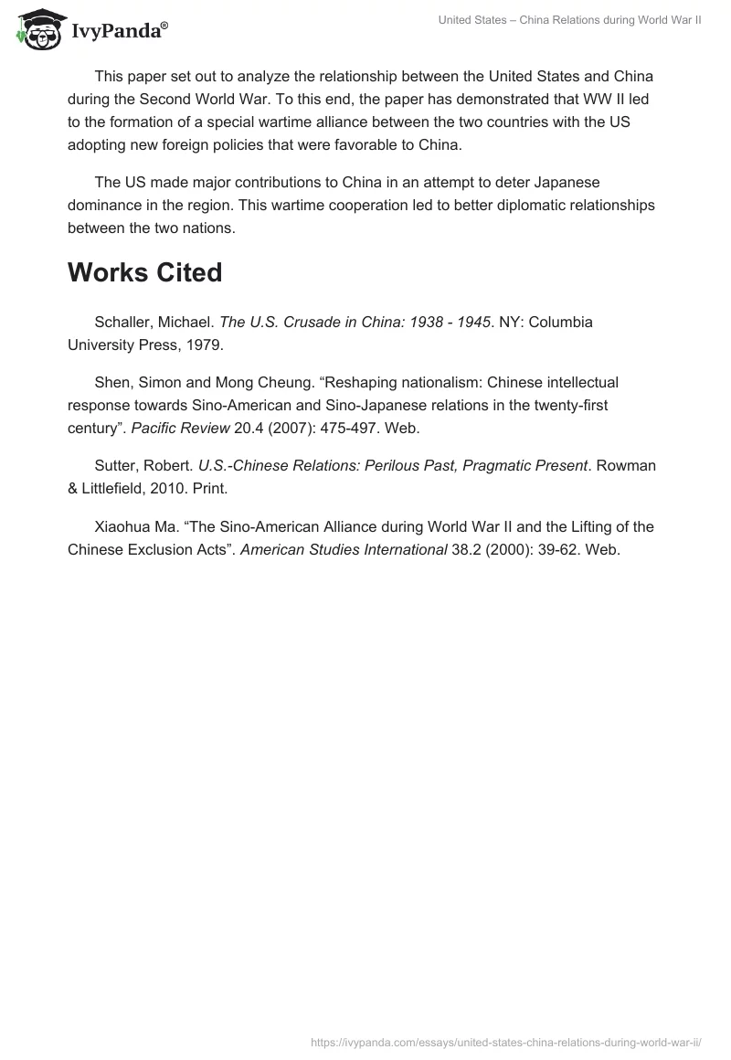 United States – China Relations During World War II. Page 4