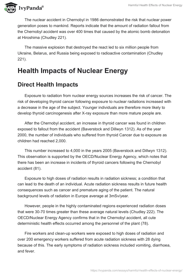 Harmful Health Effects of Nuclear Energy. Page 2