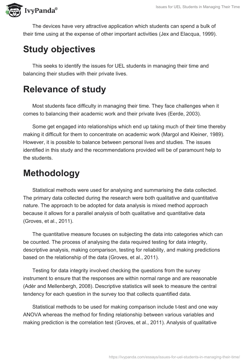 Issues for UEL Students in Managing Their Time. Page 2