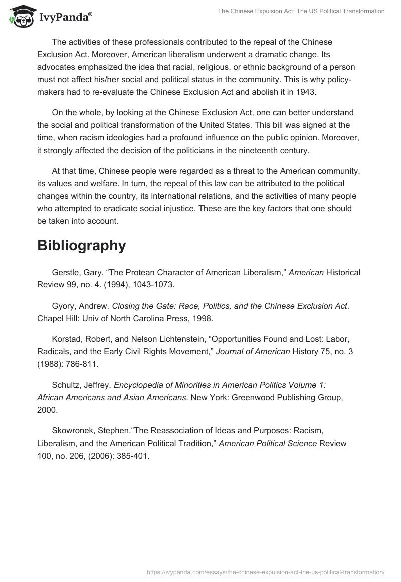 The Chinese Expulsion Act: The US Political Transformation. Page 4