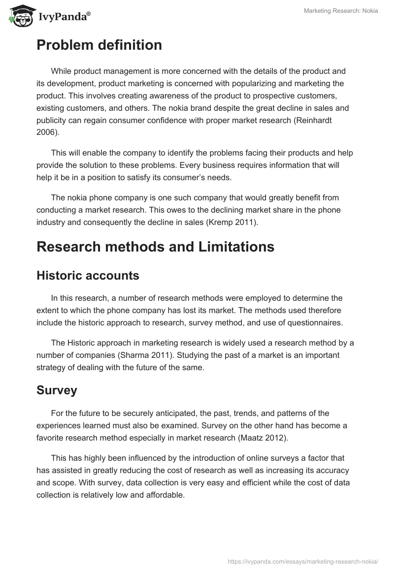 Marketing Research: Nokia. Page 3