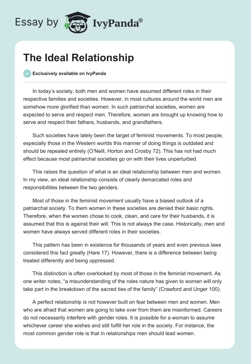 The Ideal Relationship. Page 1
