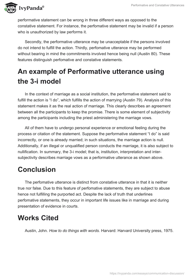 Performative and Constative Utterances. Page 2
