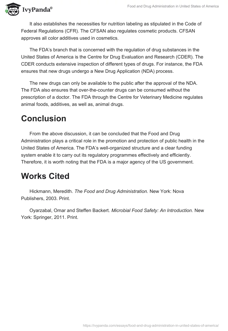 Food and Drug Administration in United States of America. Page 3