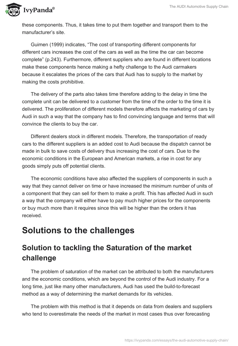 The AUDI Automotive Supply Chain. Page 5