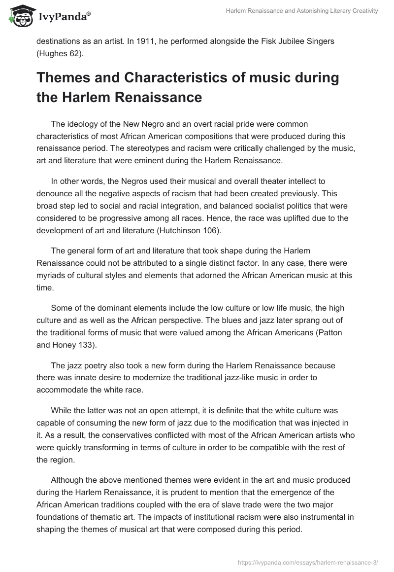 Harlem Renaissance and Astonishing Literary Creativity. Page 4