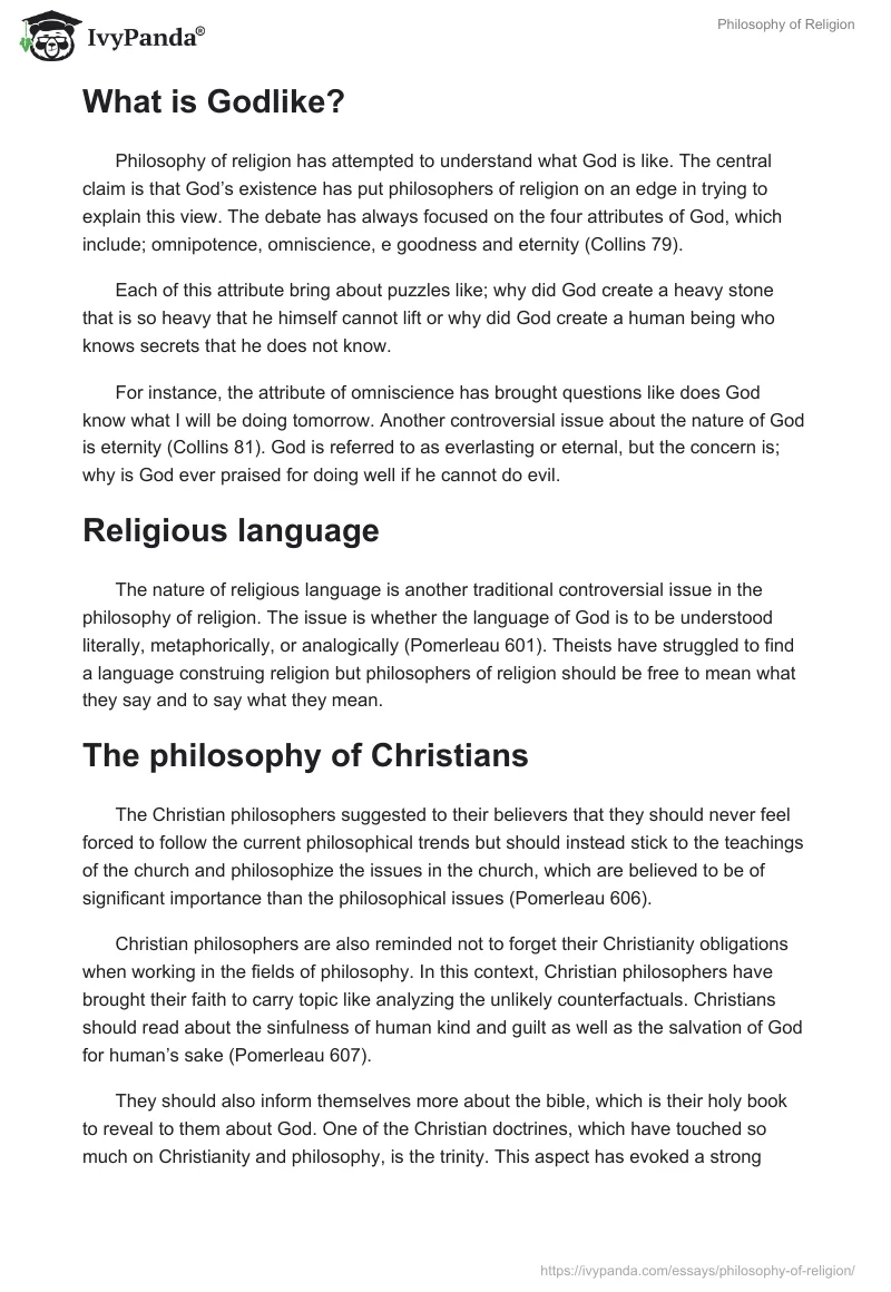 Philosophy of Religion. Page 3