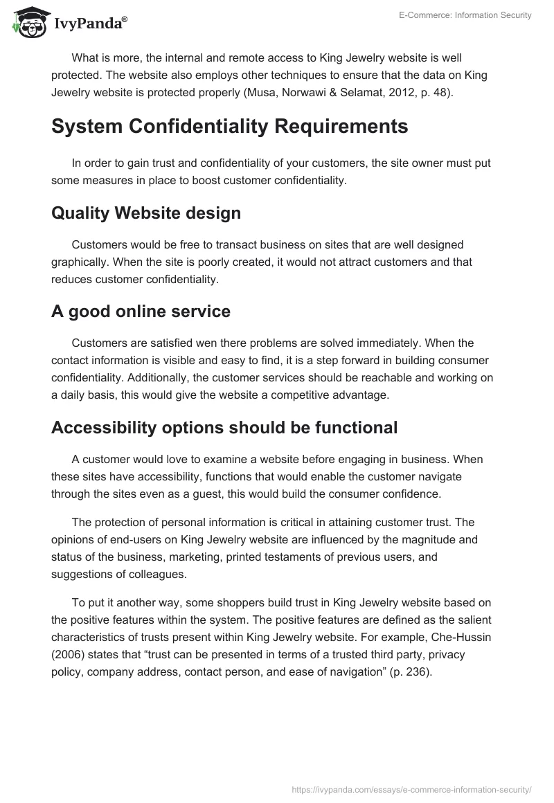 E-Commerce: Information Security. Page 2